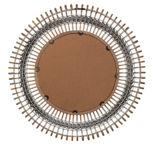 Grove Bamboo Round Braided Mirror, Gray