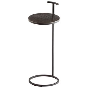 Audrey Side Table in Antique Brass and Black