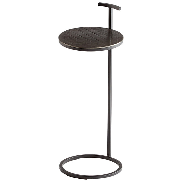 Audrey Side Table in Antique Brass and Black