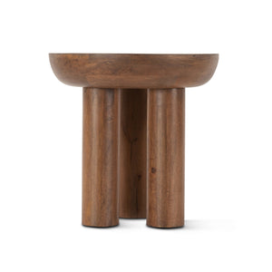 Palermo 20" Round Side Table Acorn Brown