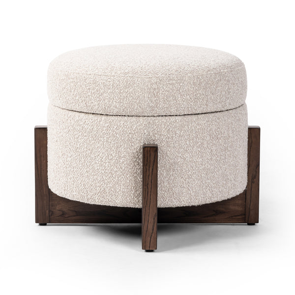 Esben Storage Ottoman In 25" In Sattley Fog