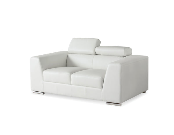 Icon Loveseat in white premium leather