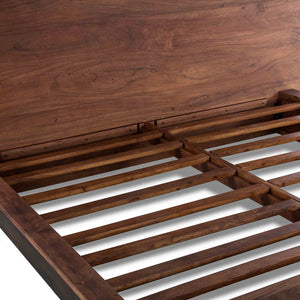 San Marino Acacia Wood Live Edge King Bed with Raw Walnut Finish