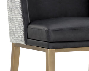 JOPLIN BARSTOOL - CANTINA BLACK / VERA WHITE PEPPER