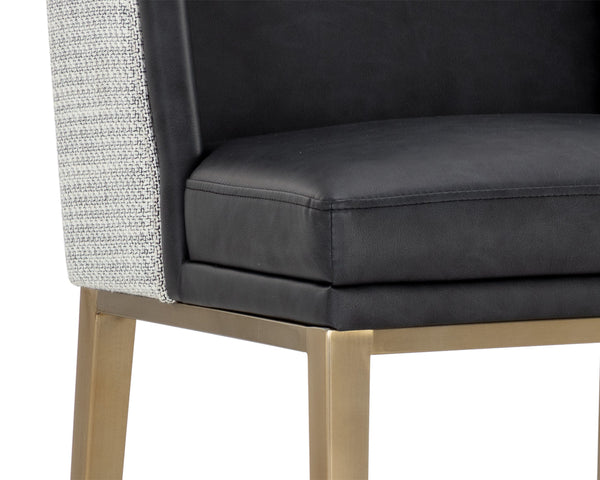 JOPLIN BARSTOOL - CANTINA BLACK / VERA WHITE PEPPER