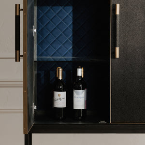 Mako Bar Cabinet with Brass Accents
