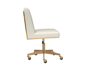 DEAN OFFICE CHAIR - BRUSHED BRASS - MEG IVORY