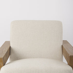 Sovereign Beige Fabric Seat and Wood Frame Accent Chair