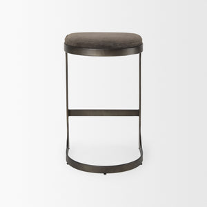 Tyson 17L x 18W x 28H Brown/Gray Suede W/ Metal Frame Counter Stool