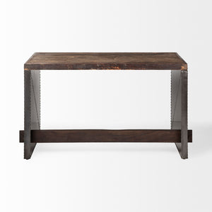 Orwell 52L x 28W Brown Wood Top Metal Cladded Frame Office Desk
