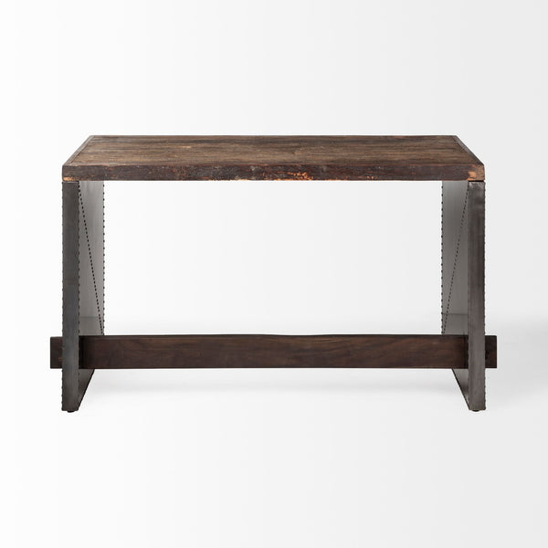 Orwell 52L x 28W Brown Wood Top Metal Cladded Frame Office Desk