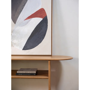Ruby Console Table with Solid Oak and Open Shelf