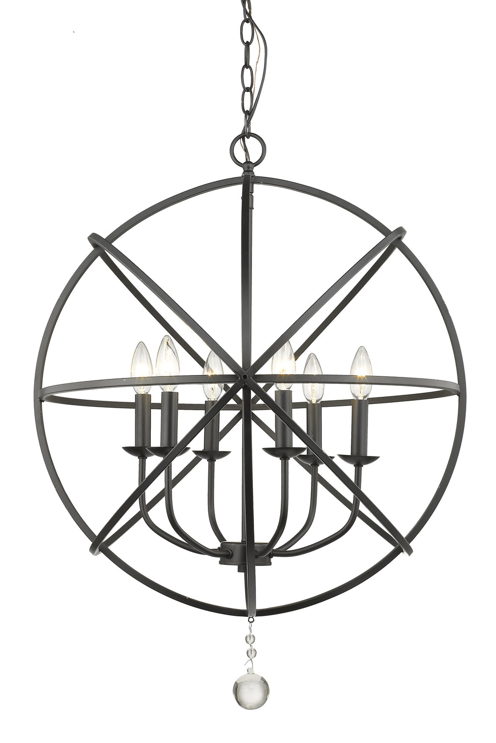 Tull 6 Light Chandelier in Matte Black Finish