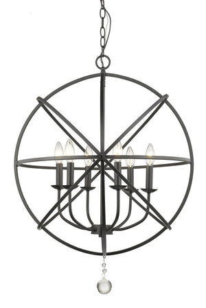 Tull 6 Light Chandelier in Matte Black Finish