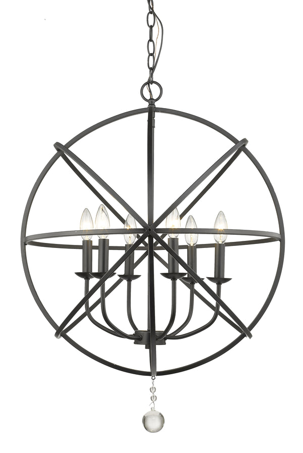 Tull 6 Light Chandelier in Matte Black Finish