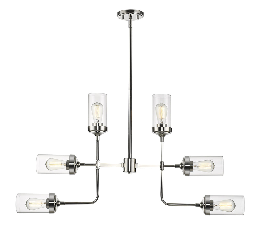 Calliope 6 Light Pendant in Polished Nickel Finish