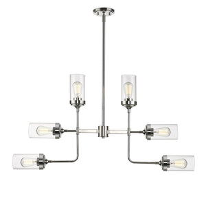 Calliope 6 Light Pendant in Polished Nickel Finish