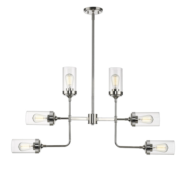 Calliope 6 Light Pendant in Polished Nickel Finish
