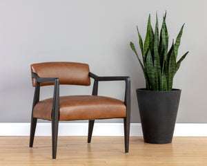 KEAGAN LOUNGE CHAIR - SHALIMAR TOBACCO LEATHER