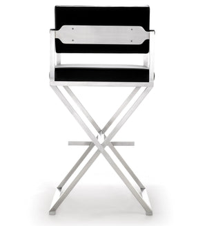 Director Black Stainless Steel Barstool