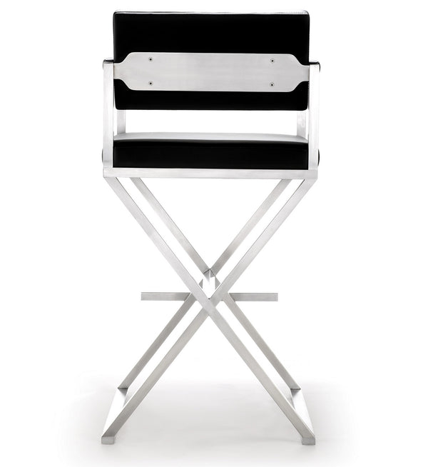 Director Black Stainless Steel Barstool