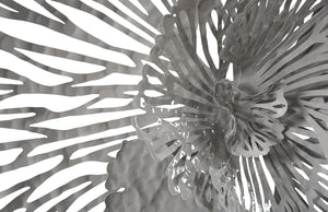 Flower Wall Art, Medium, Gray, Metal