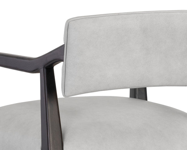 KEAGAN BARSTOOL - SALOON LIGHT GREY LEATHER