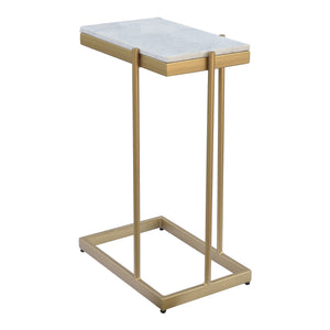 Sulu C Table with White Marble and Gold Base