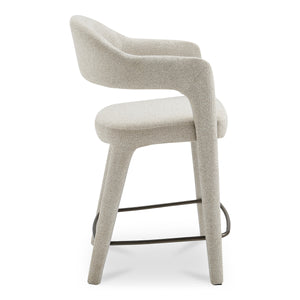 Martens Beige Counter Stool with Armrests