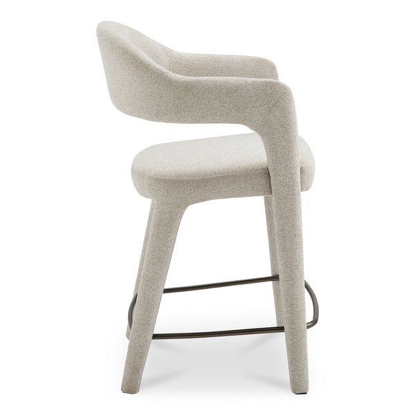 Martens Beige Counter Stool with Armrests