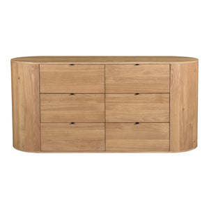 Moe's Theo 6 Drawer Dresser in Natural Oak