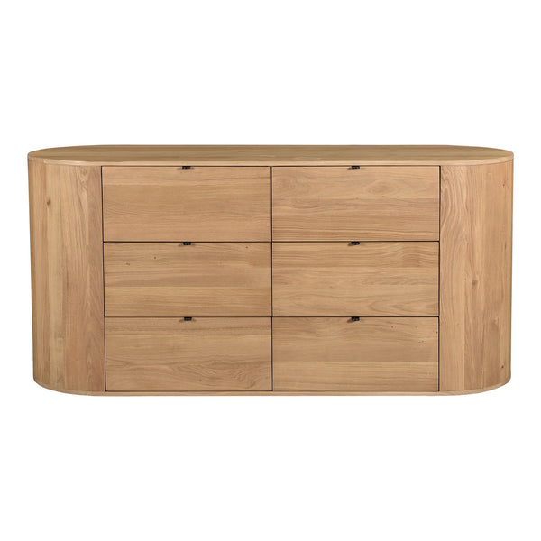 Moe's Theo 6 Drawer Dresser in Natural Oak