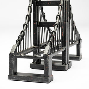 Suspension Set of 2 19L x 4W Brown Wrought Iron Suspension Bridge Bookends