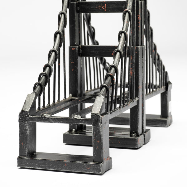 Suspension Set of 2 19L x 4W Brown Wrought Iron Suspension Bridge Bookends