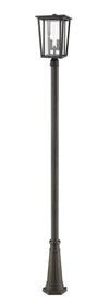 Seoul 2 Light Outdoor Post Mounted Fixture in Oil Rubbed Bronze Finish