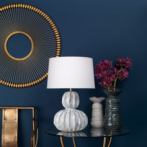 Oceane Gourd Ceramic Table Lamp with Linen Shade