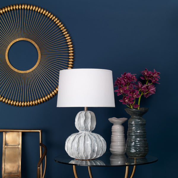 Oceane Gourd Ceramic Table Lamp with Linen Shade