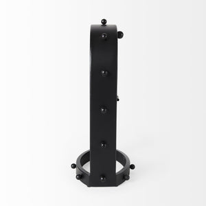 Marian 7.5L x 5.7W x 13.0H Black Studded  Table Clock