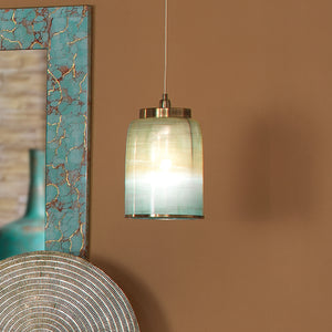 Vapor Metallic Glass 1-Light Pendant, Aqua