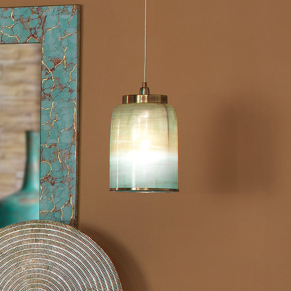Vapor Metallic Glass 1-Light Pendant, Aqua