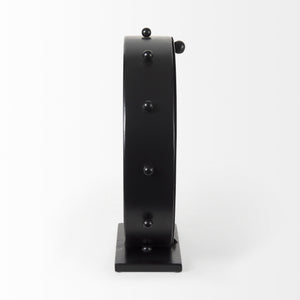 Marian 11.0L x 3.1W x 11.0H Black Studded Round Table Clock
