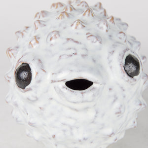 Spike II (Large) 10L x 6W Off-White Ceramic Puffer Fish