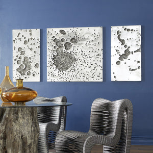 Splotch Wall Art, Silver, Rectangle - A