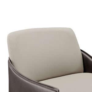 Stella Faux Leather Counter Stool, Taupe/Dark Brown