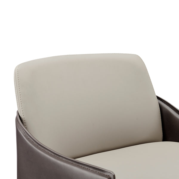 Stella Faux Leather Counter Stool, Taupe/Dark Brown
