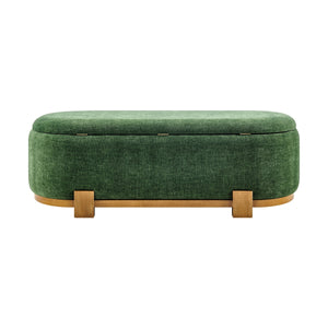 Ayleen Chenille Storage Bench, Seneca Green 