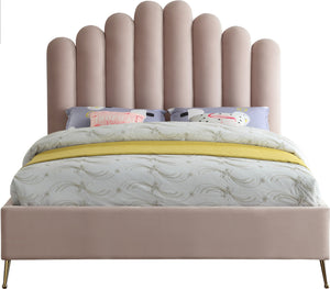 Anita King Bed In Pink Velvet