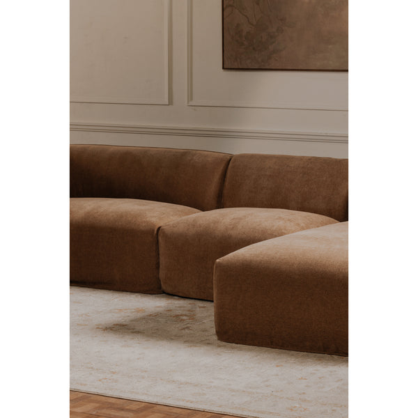 Isla Right Arm Facing Chaise in Mocha