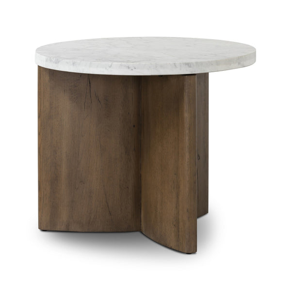 Toli End Table - Italian White Marble