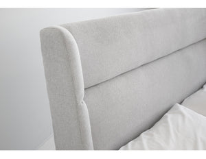 Cove Storage Queen Bed in heather grey chenille fabric